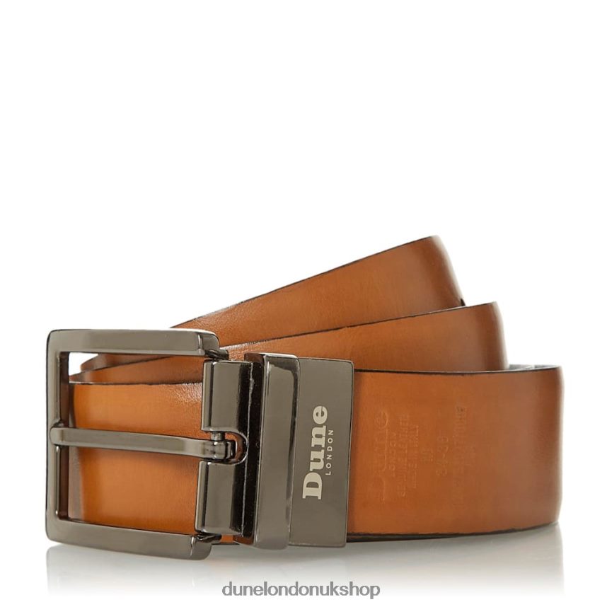 Reversible Leather Belt Men N4BBPB857 Dune London Opra Tan - Click Image to Close