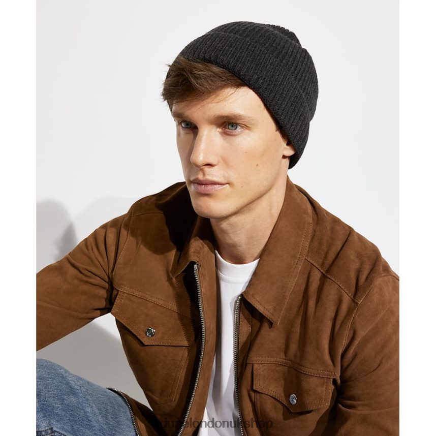 Rib-Knit Hat Men N4BBPB725 Dune London Orilla Grey