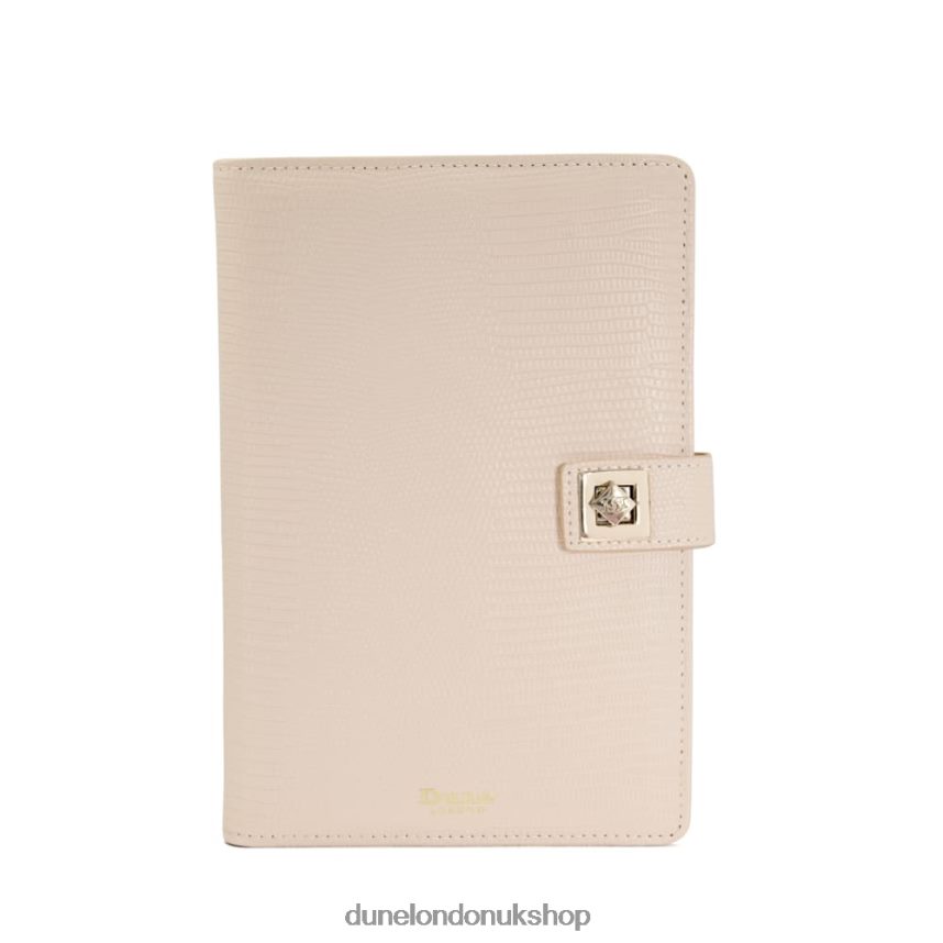 Turn-Lock A5 Notebook Women N4BBPB236 Dune London Signed Nude - Click Image to Close