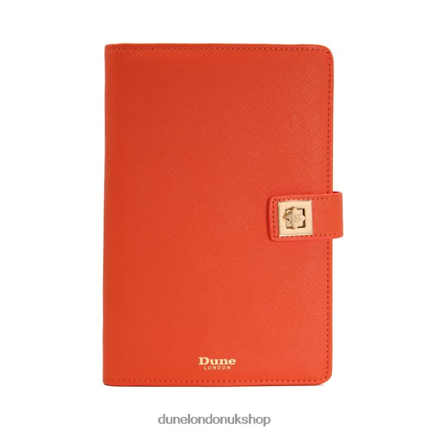 Turn-Lock A5 Notebook Women N4BBPB239 Dune London Signed Orange