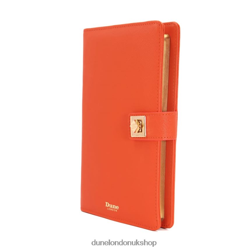 Turn-Lock A5 Notebook Women N4BBPB239 Dune London Signed Orange