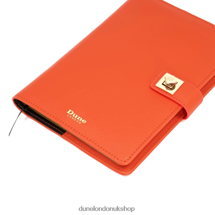 Turn-Lock A5 Notebook Women N4BBPB239 Dune London Signed Orange