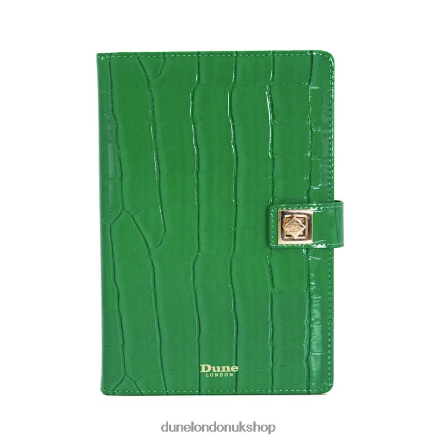 Turn-Lock A5 Notebook Women N4BBPB240 Dune London Signed Green