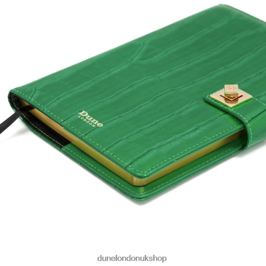 Turn-Lock A5 Notebook Women N4BBPB240 Dune London Signed Green