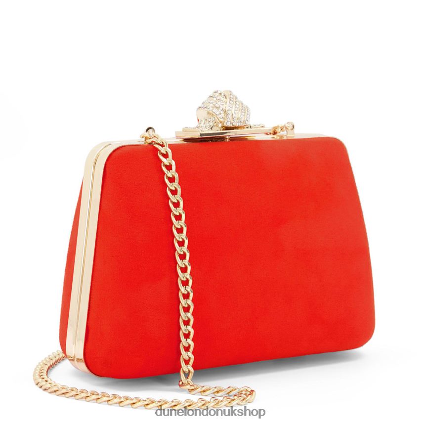 Diamante-Clasp Hard-Case Clutch Women N4BBPB223 Dune London Become Orange