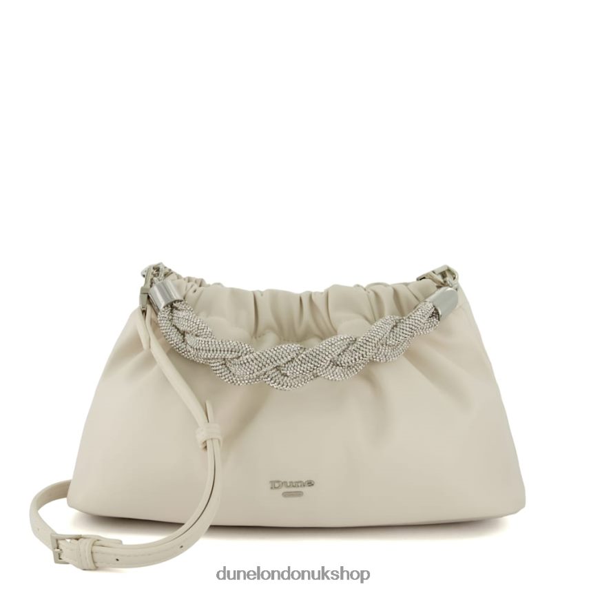 Diamante-Detail-Clutch-Bag Women N4BBPB88 Dune London Bonanza Ecru