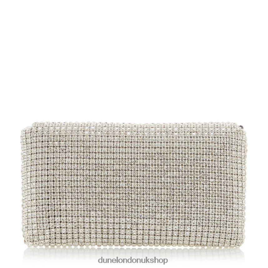 Diamante Embellished Clutch Bag Women N4BBPB423 Dune London Evanderr Silver