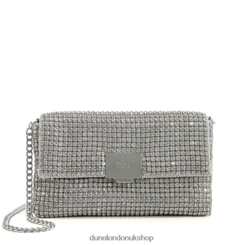 Embellished Clutch Bag Women N4BBPB246 Dune London Evanders Silver