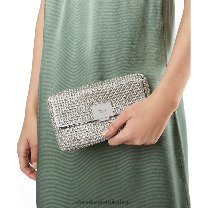 Embellished Clutch Bag Women N4BBPB246 Dune London Evanders Silver