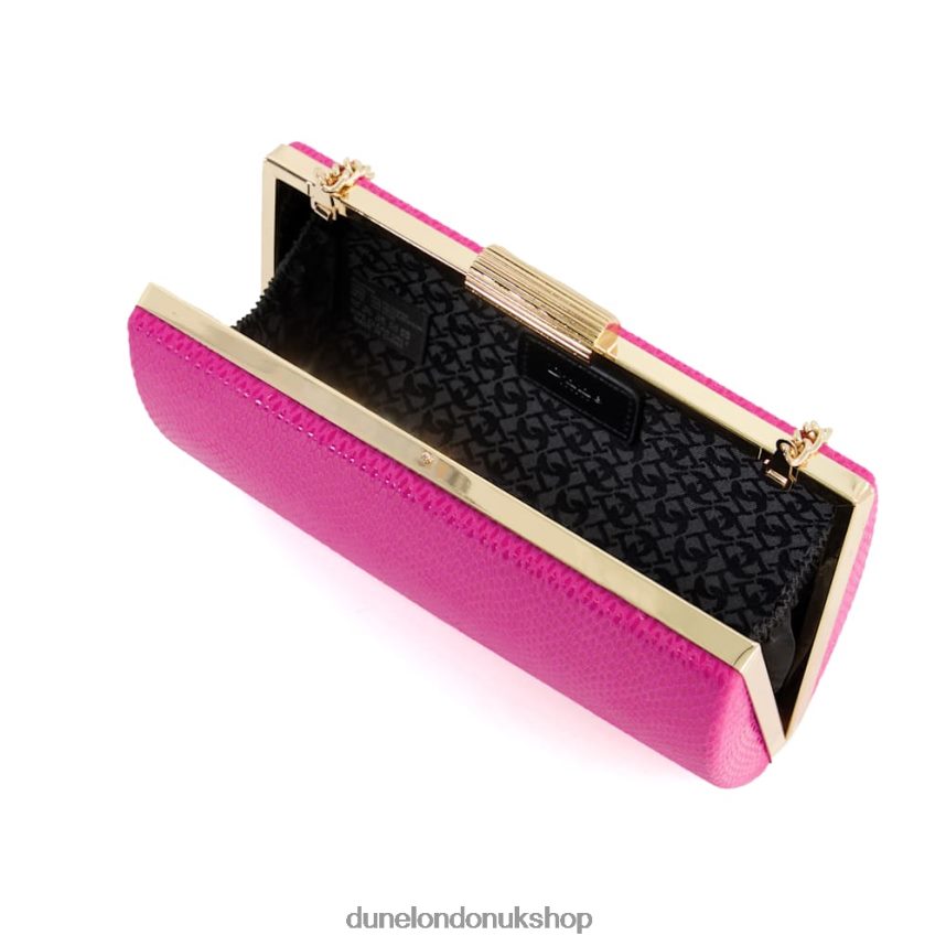 Etched-Clasp Box Clutch Women N4BBPB231 Dune London Belleview Pink