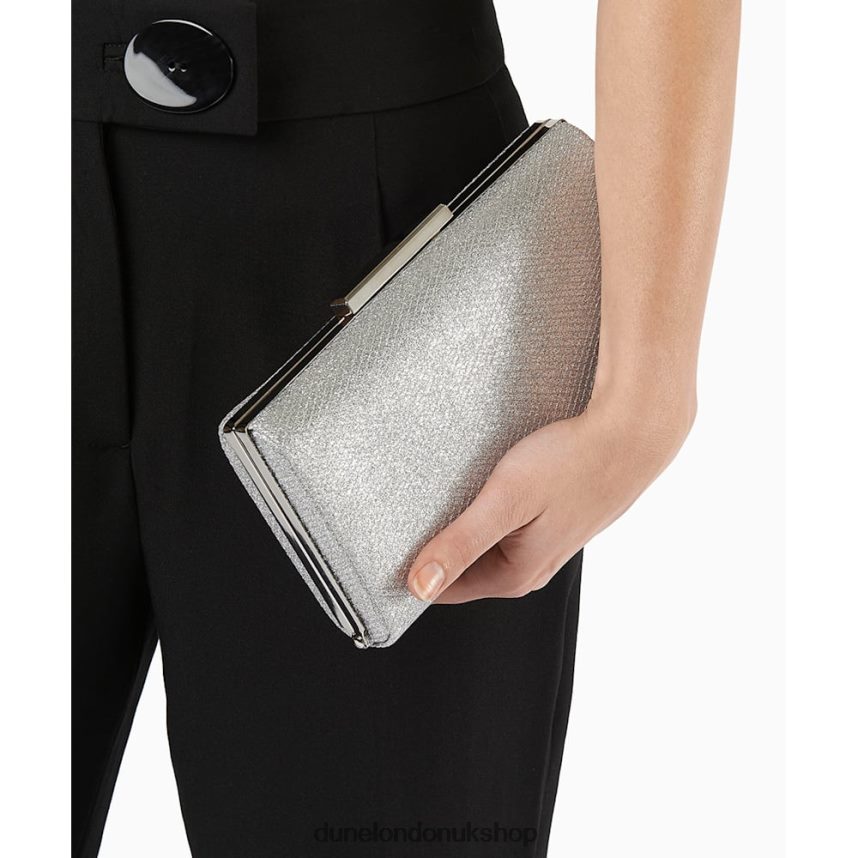 Glitter Clutch Bag Women N4BBPB354 Dune London Binita Silver