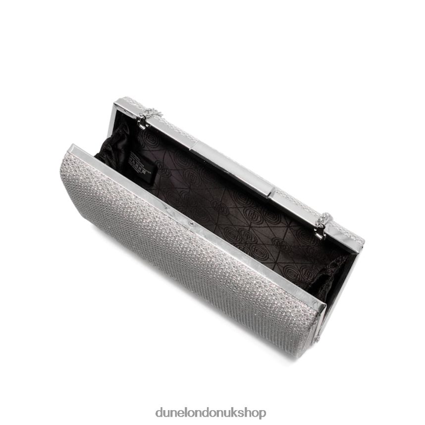 Glitter Clutch Bag Women N4BBPB354 Dune London Binita Silver