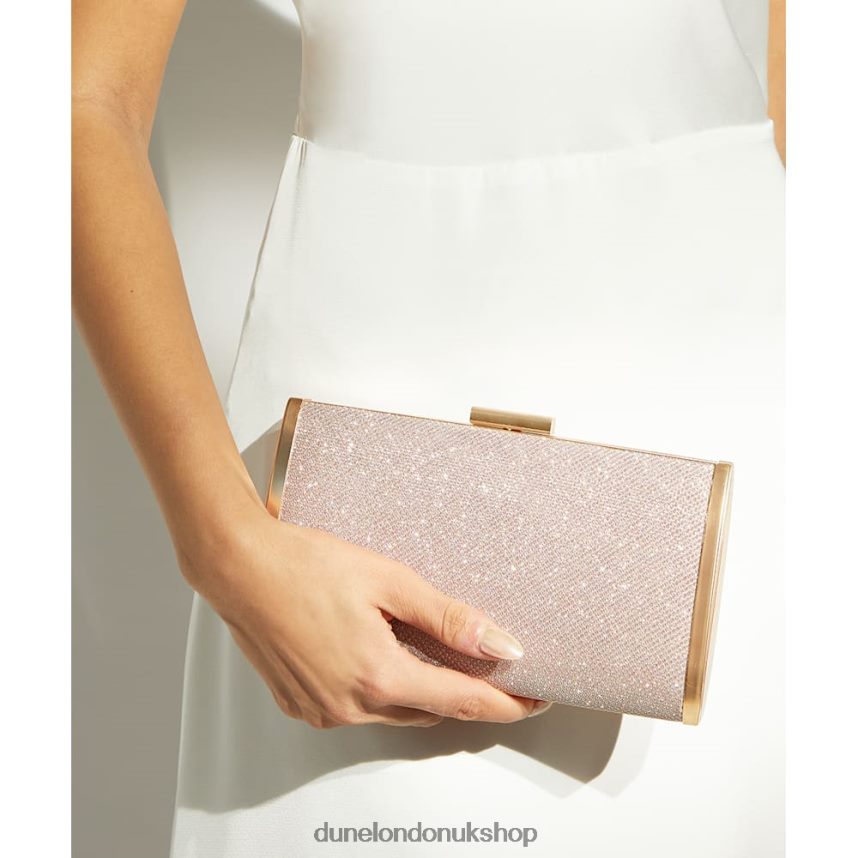 Metallic Box-Clutch Bag Women N4BBPB280 Dune London Blaike Rose Gold