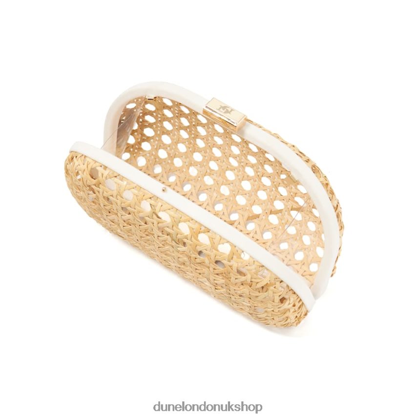 Small Rattan Clutch Bag Women N4BBPB34 Dune London Elated Natural