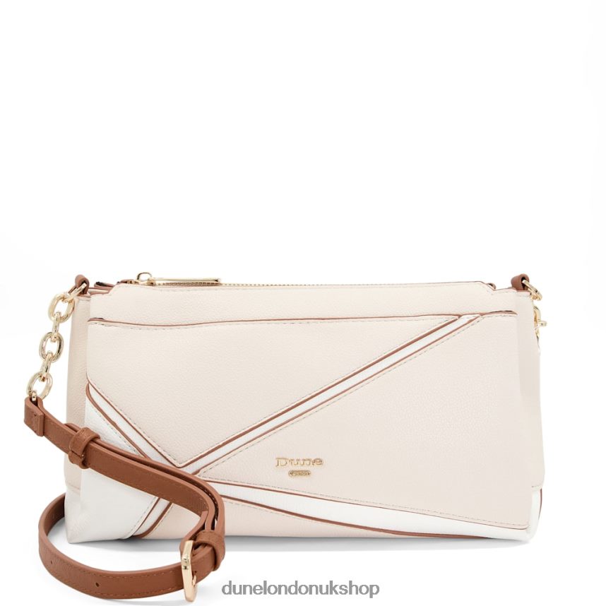 Cutwork Chain-Trimmed Crossbody Bag Women N4BBPB275 Dune London Daylana Nude - Click Image to Close