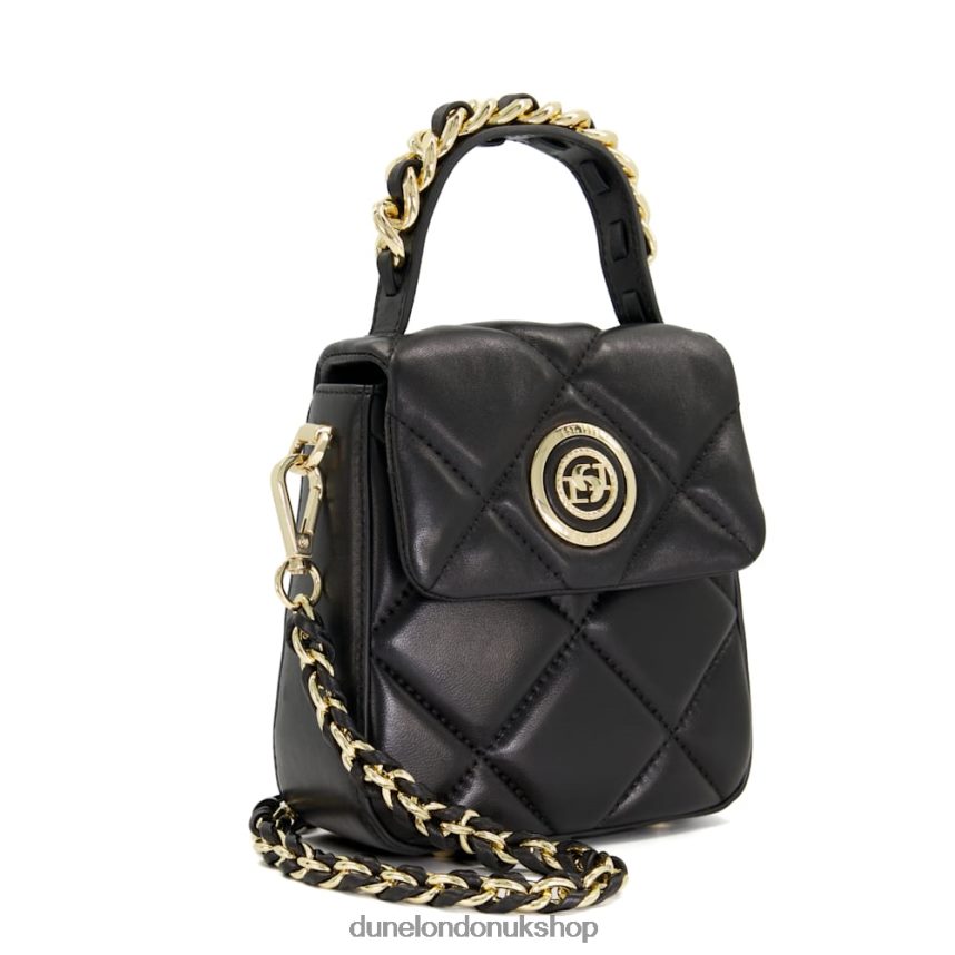 Small Chain-Detail Leather Crossbody Bag Women N4BBPB211 Dune London Duchess M Black