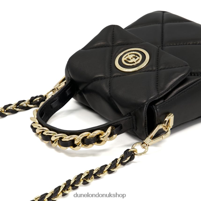 Small Chain-Detail Leather Crossbody Bag Women N4BBPB211 Dune London Duchess M Black