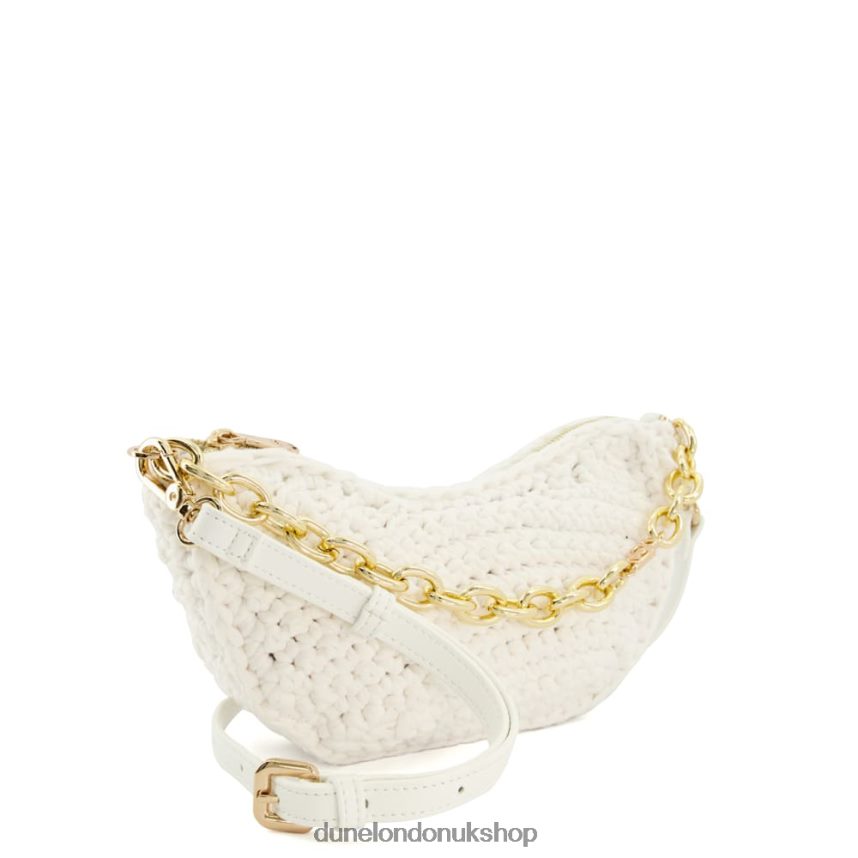 Small Chain-Detail Raffia Crossbody Bag Women N4BBPB141 Dune London Dammi White