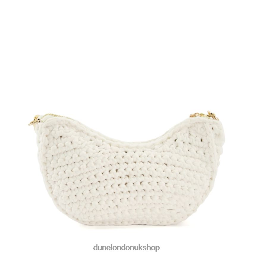 Small Chain-Detail Raffia Crossbody Bag Women N4BBPB141 Dune London Dammi White