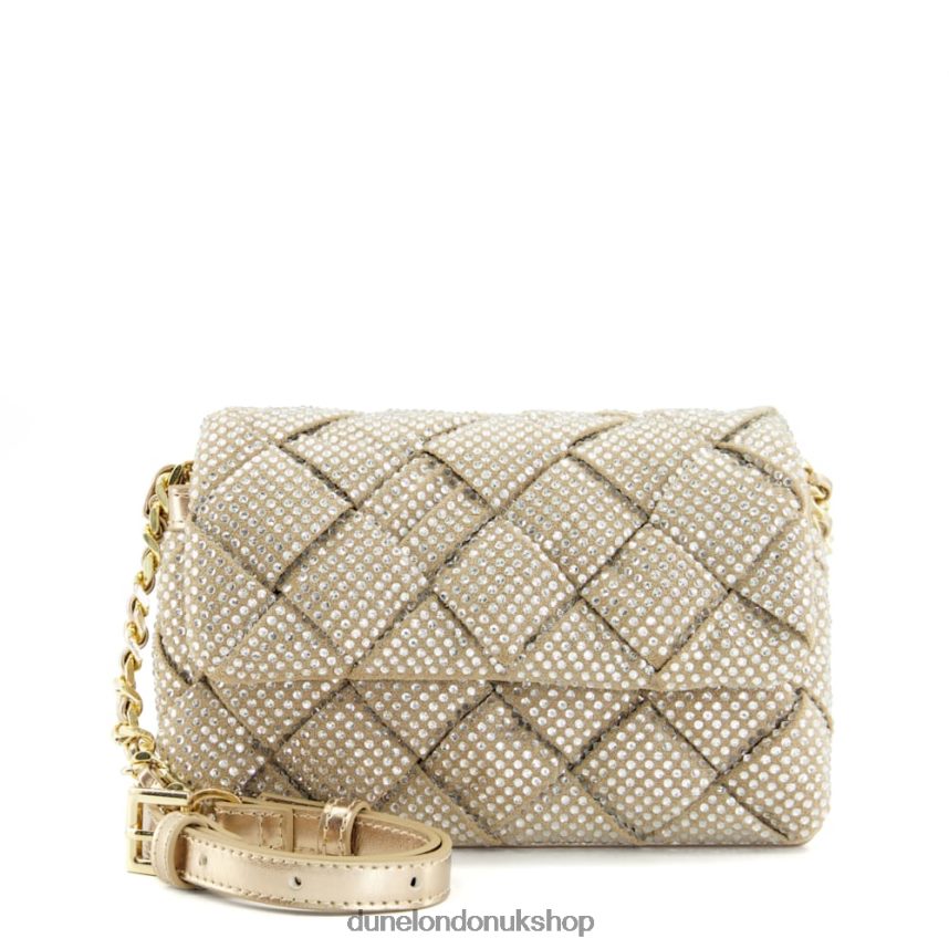 Small Diamante Woven Crossbody Bag Women N4BBPB181 Dune London Dinidempsy Rose Gold - Click Image to Close