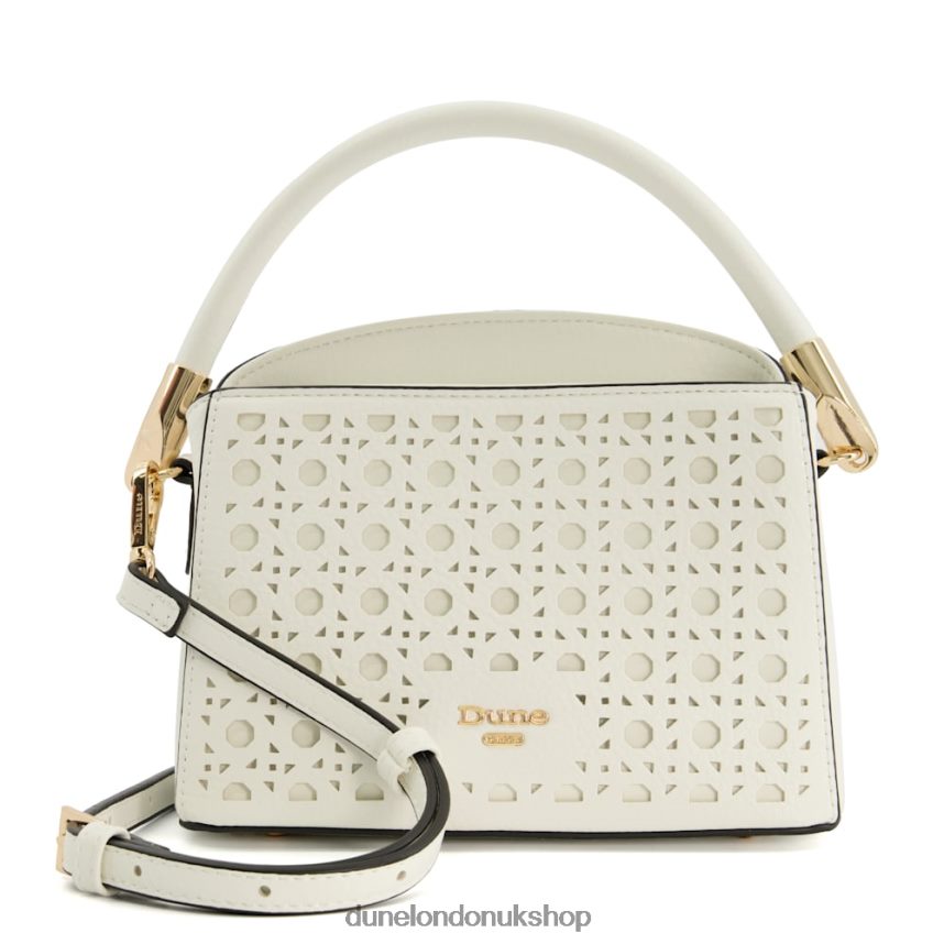 Small Laser-Cut Crossbody Bag Women N4BBPB262 Dune London Delainy White