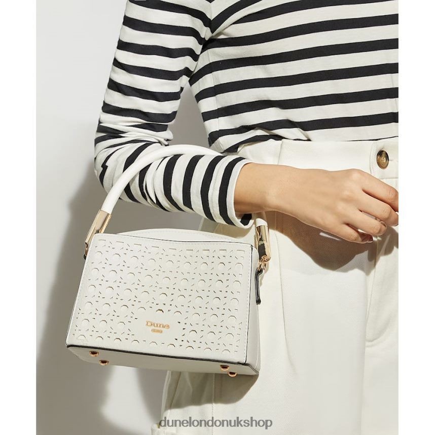 Small Laser-Cut Crossbody Bag Women N4BBPB262 Dune London Delainy White