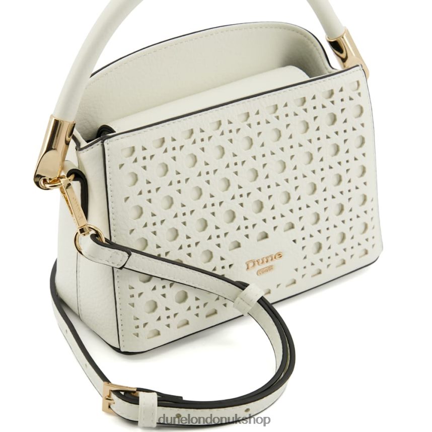 Small Laser-Cut Crossbody Bag Women N4BBPB262 Dune London Delainy White