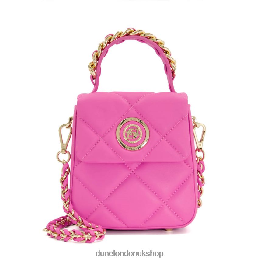 Small Quilted Leather Crossbody Bag Women N4BBPB210 Dune London Duchess M Pink - Click Image to Close