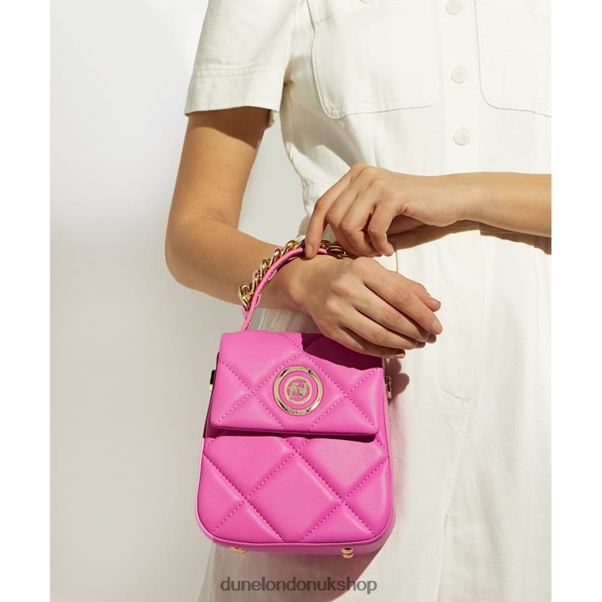 Small Quilted Leather Crossbody Bag Women N4BBPB210 Dune London Duchess M Pink