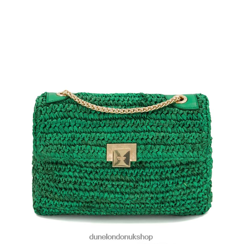 Woven Raffia Crossbody Bag Women N4BBPB8 Dune London Dorchesters Green - Click Image to Close