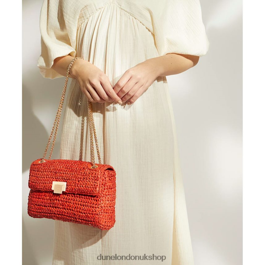 Woven Raffia Crossbody Bag Women N4BBPB9 Dune London Dorchesters Orange