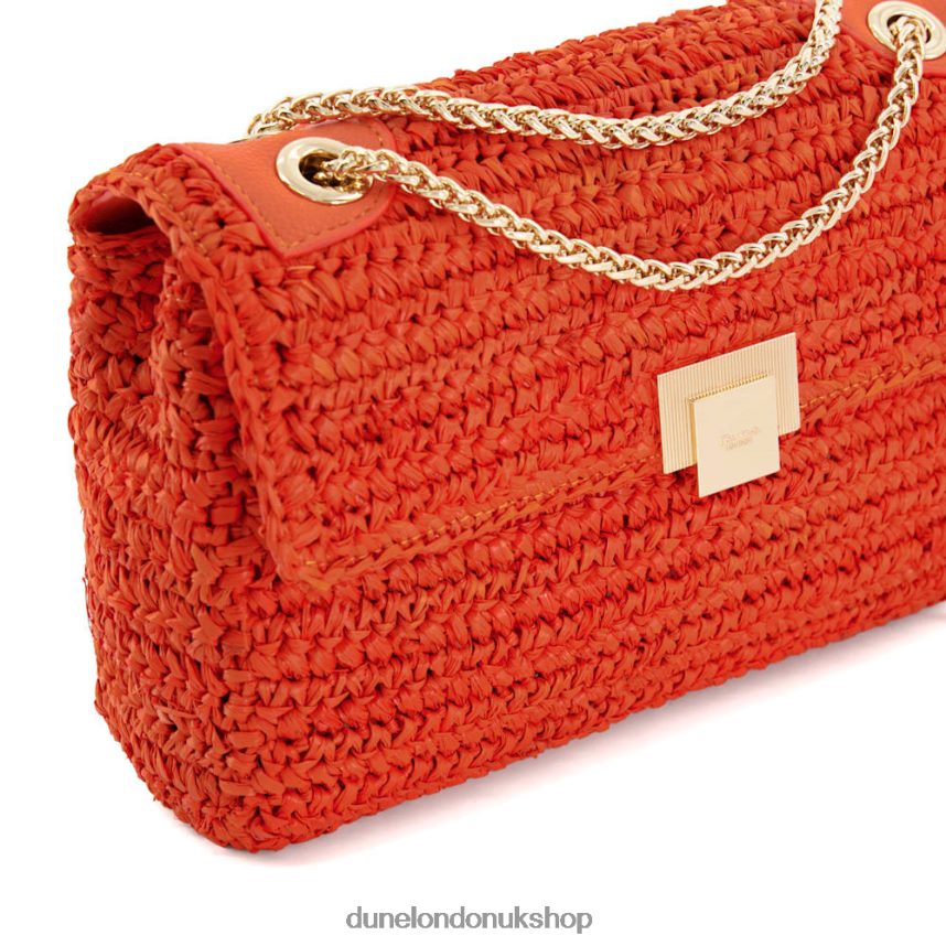 Woven Raffia Crossbody Bag Women N4BBPB9 Dune London Dorchesters Orange