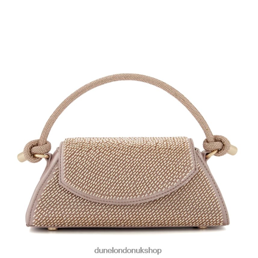 Beaded Diamante-Handle Grab Bag Women N4BBPB94 Dune London Brynleys Rose Gold