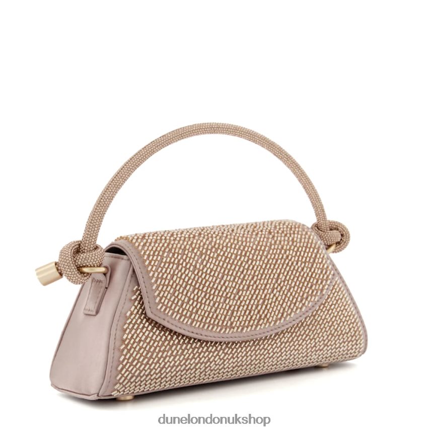 Beaded Diamante-Handle Grab Bag Women N4BBPB94 Dune London Brynleys Rose Gold