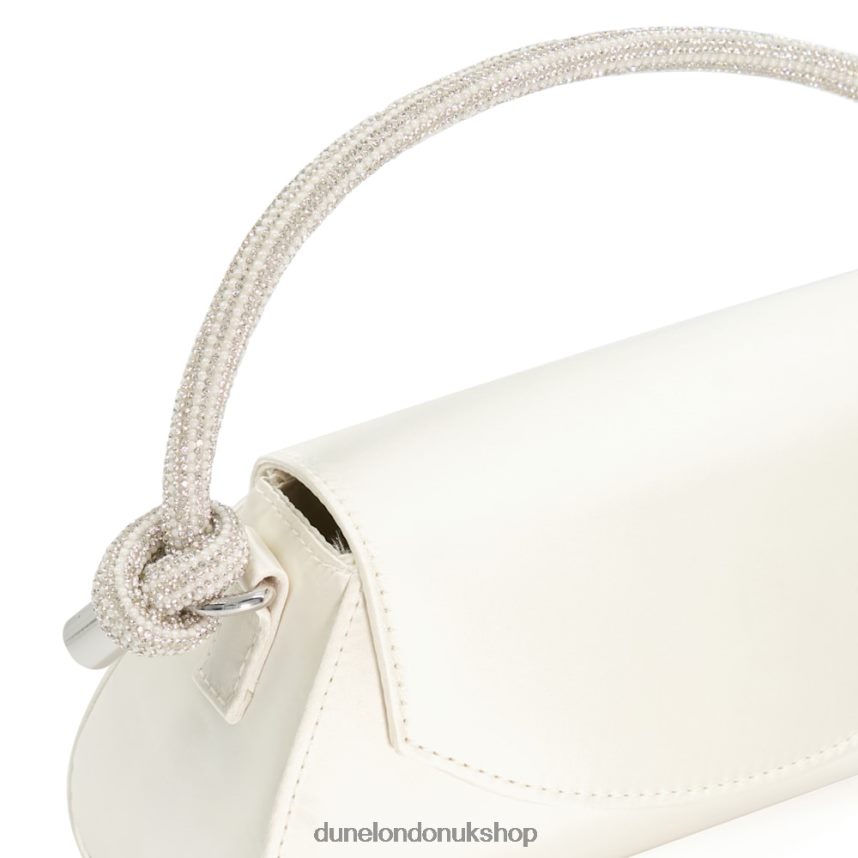 Diamante-Knot Satin Bridal Grab Bag Women N4BBPB14 Dune London Brynley Ivory