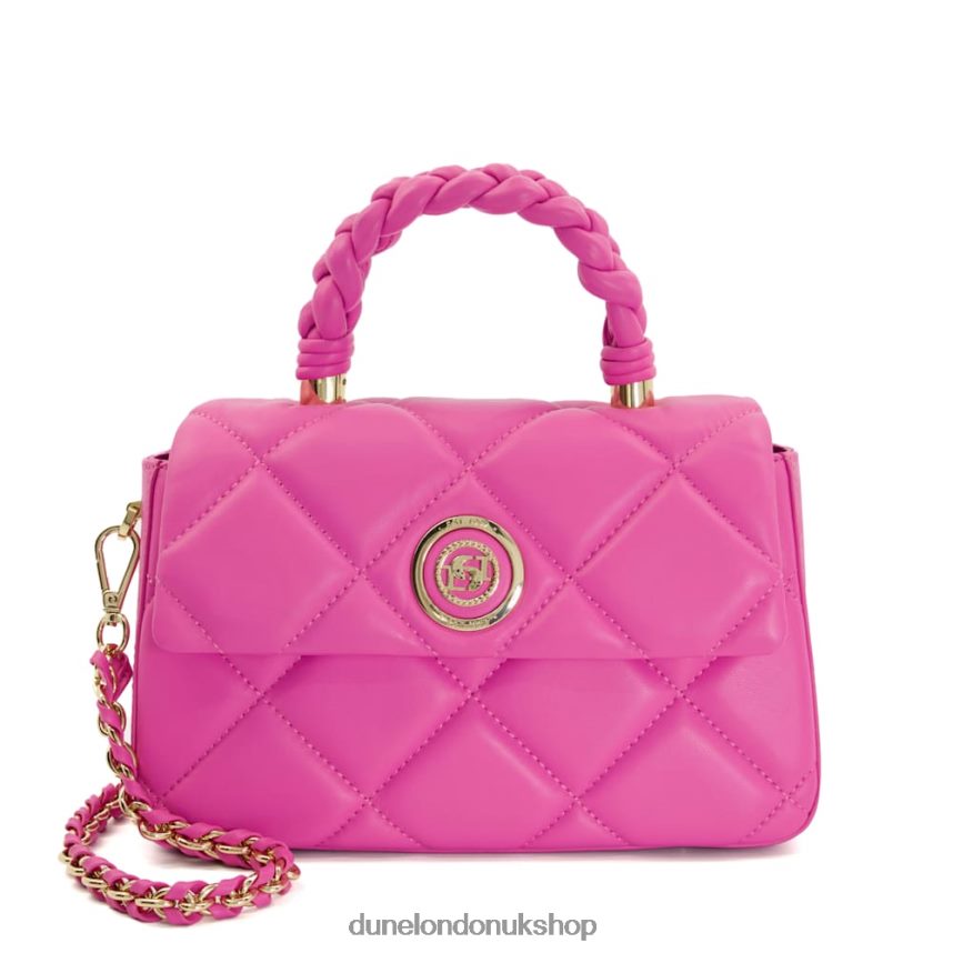 Small Plaited-Top-Handle Quilted Grab Bag Women N4BBPB182 Dune London Duchess P Fuchsia - Click Image to Close