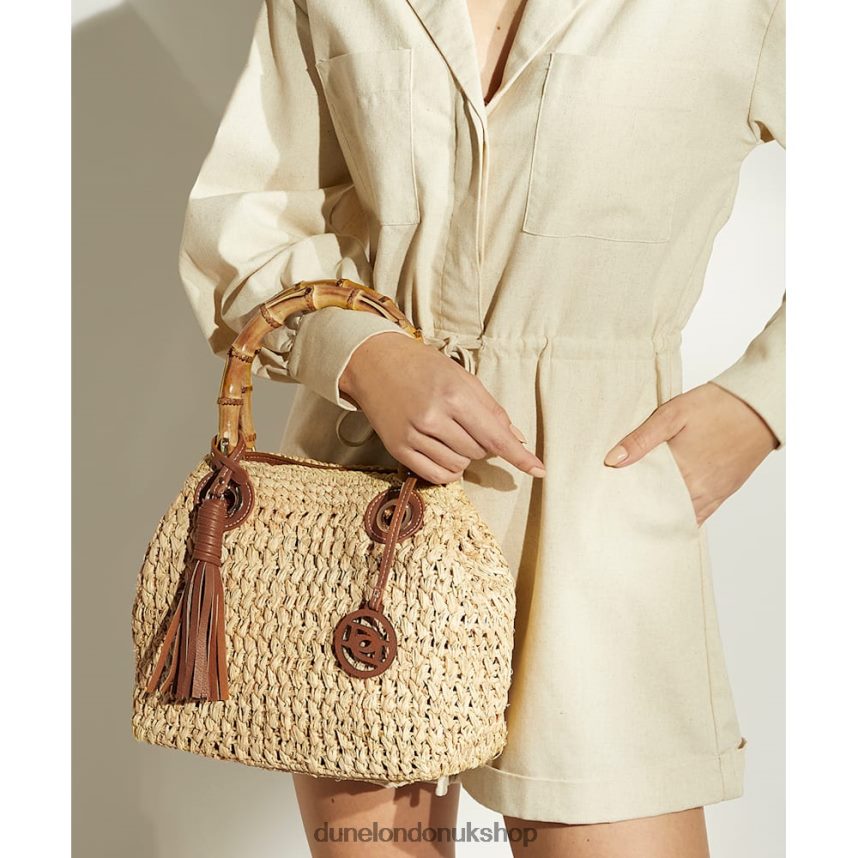 Small Raffia Grab-Bag Women N4BBPB136 Dune London Delta Natural