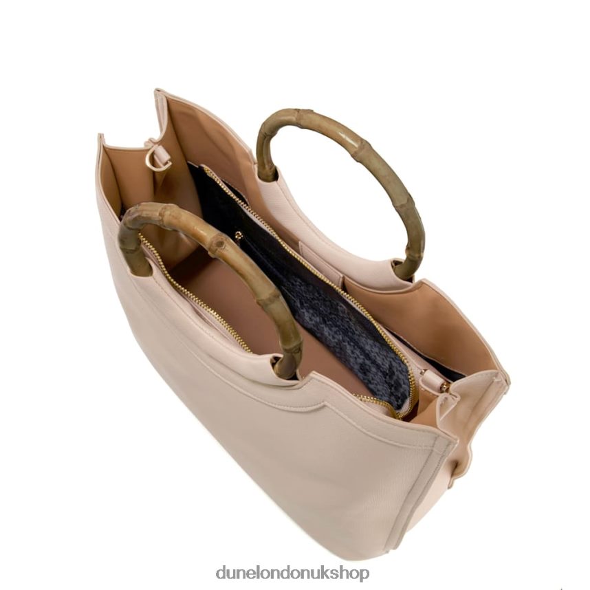 Large Bamboo-Handle Shopper Bag Women N4BBPB186 Dune London Distinguish Nude