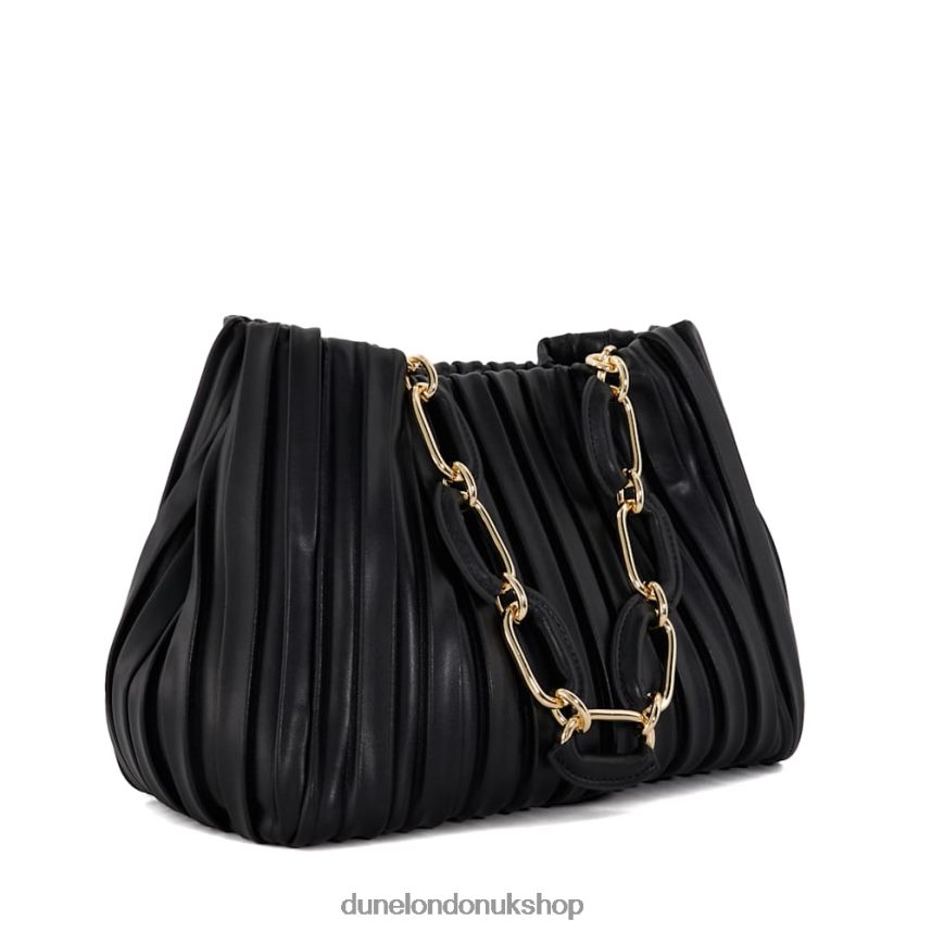 Medium Pleated Chain-Handle Slouch Bag Women N4BBPB18 Dune London Dominie Black