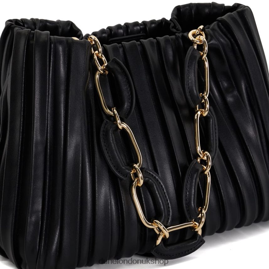 Medium Pleated Chain-Handle Slouch Bag Women N4BBPB18 Dune London Dominie Black