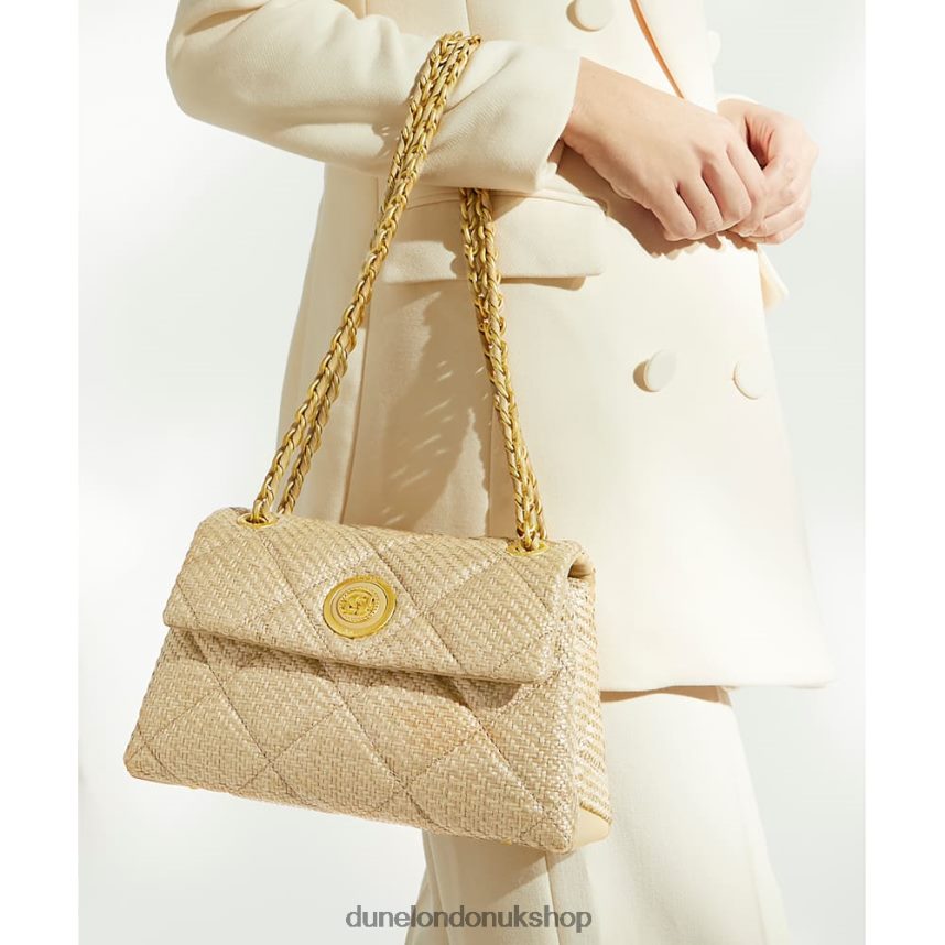 Medium Quilted Raffia Bag Women N4BBPB149 Dune London Duchess Natural