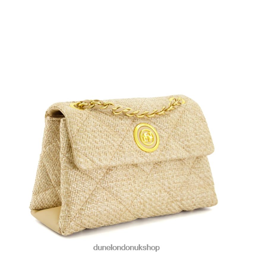 Medium Quilted Raffia Bag Women N4BBPB149 Dune London Duchess Natural