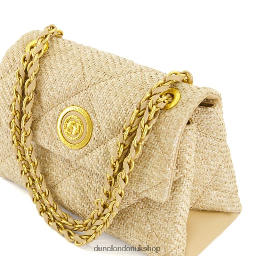 Medium Quilted Raffia Bag Women N4BBPB149 Dune London Duchess Natural