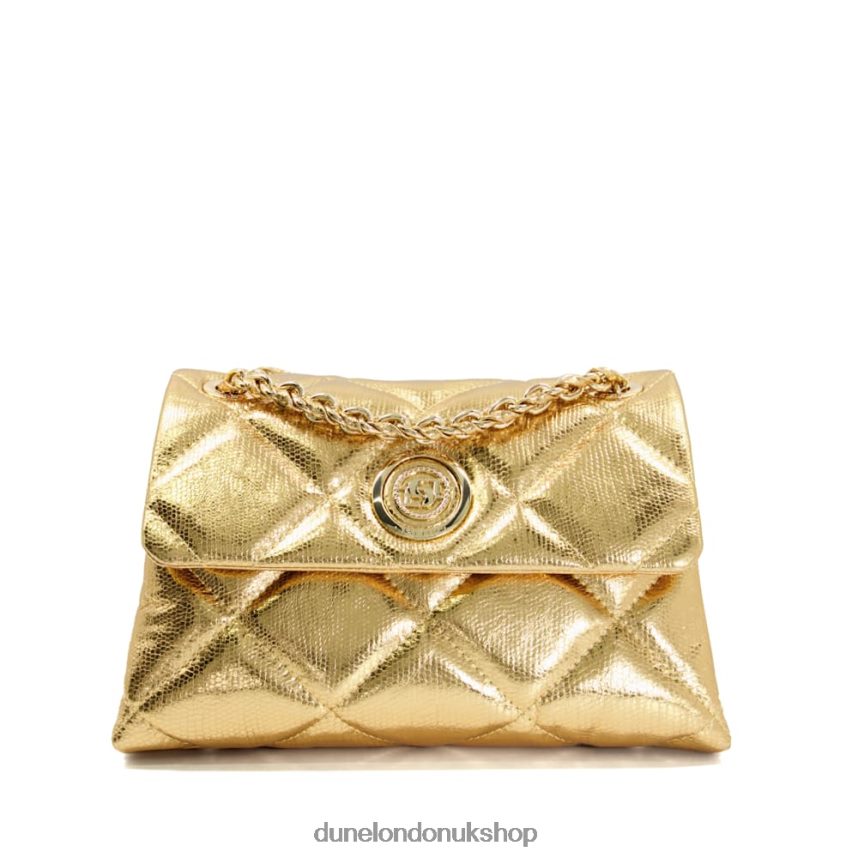 Medium Quilted Thread-Chain Bag Women N4BBPB174 Dune London Duchess Gold - Click Image to Close