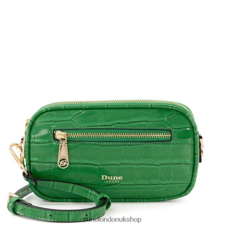 Multifunctional Croc-Effect Micro Bag Women N4BBPB204 Dune London Sashas Green - Click Image to Close