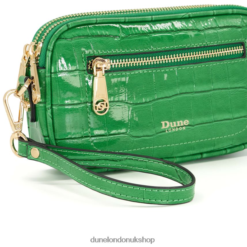 Multifunctional Croc-Effect Micro Bag Women N4BBPB204 Dune London Sashas Green