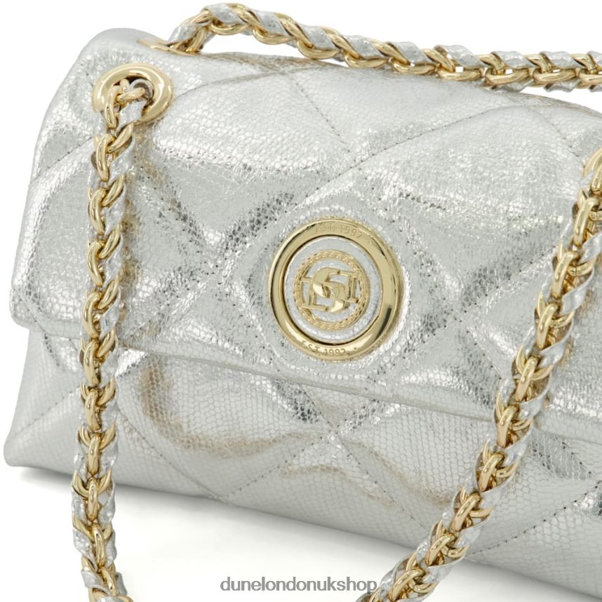 Small Quilted Leather Bag Women N4BBPB27 Dune London Duchess S Silver