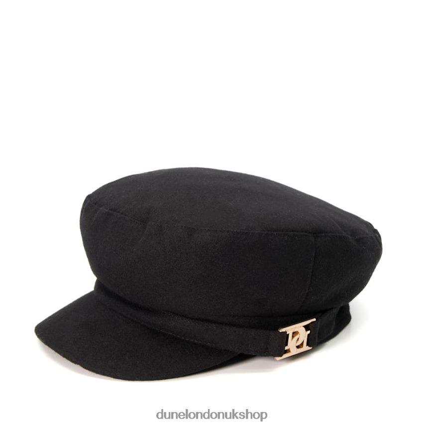 Branded Baker Boy Hat Women N4BBPB296 Dune London Falcan Black - Click Image to Close