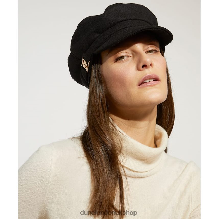 Branded Baker Boy Hat Women N4BBPB296 Dune London Falcan Black