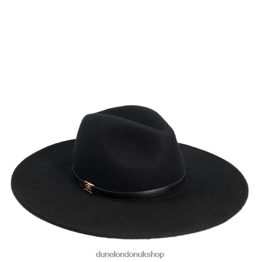 Branded Woolen Fedora Hat Women N4BBPB293 Dune London Frannces Black